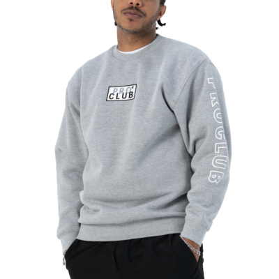 Heavyweight Embroidered Box Logo Crew Neck Fleece Pullover Sweatshirt